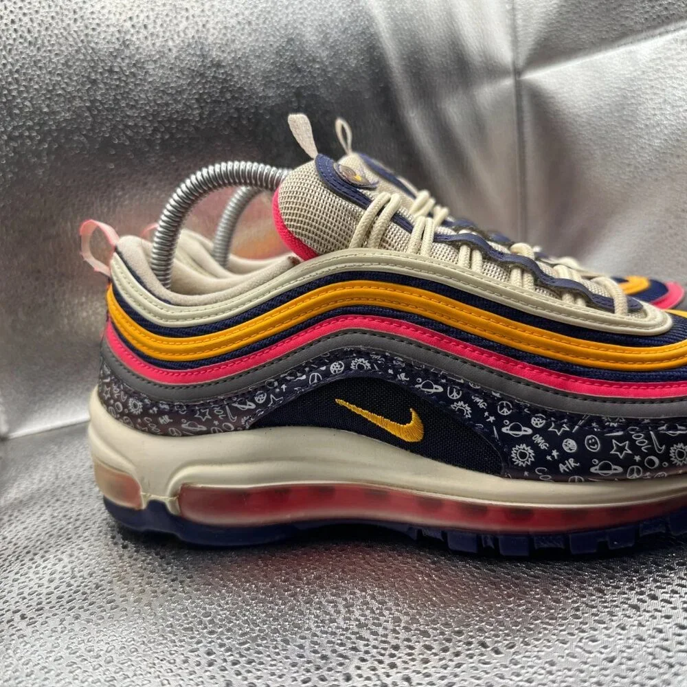 Size 7Y Nike Air Max 97‎ GS Multicolor Kids Lace Up Sneaker Shoes C19929-500